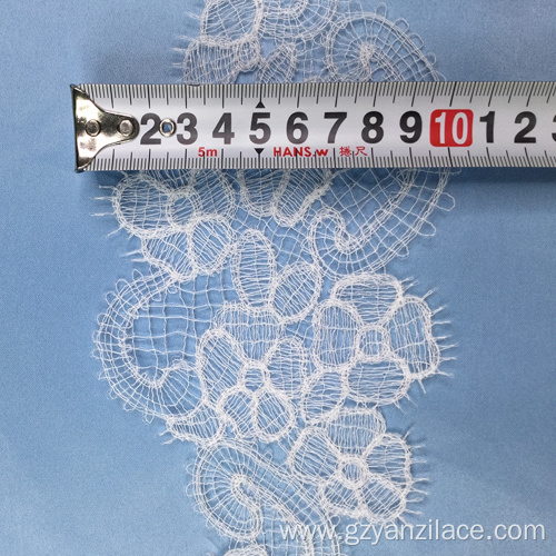 Snow White Eyelet Fabric Lace Trim